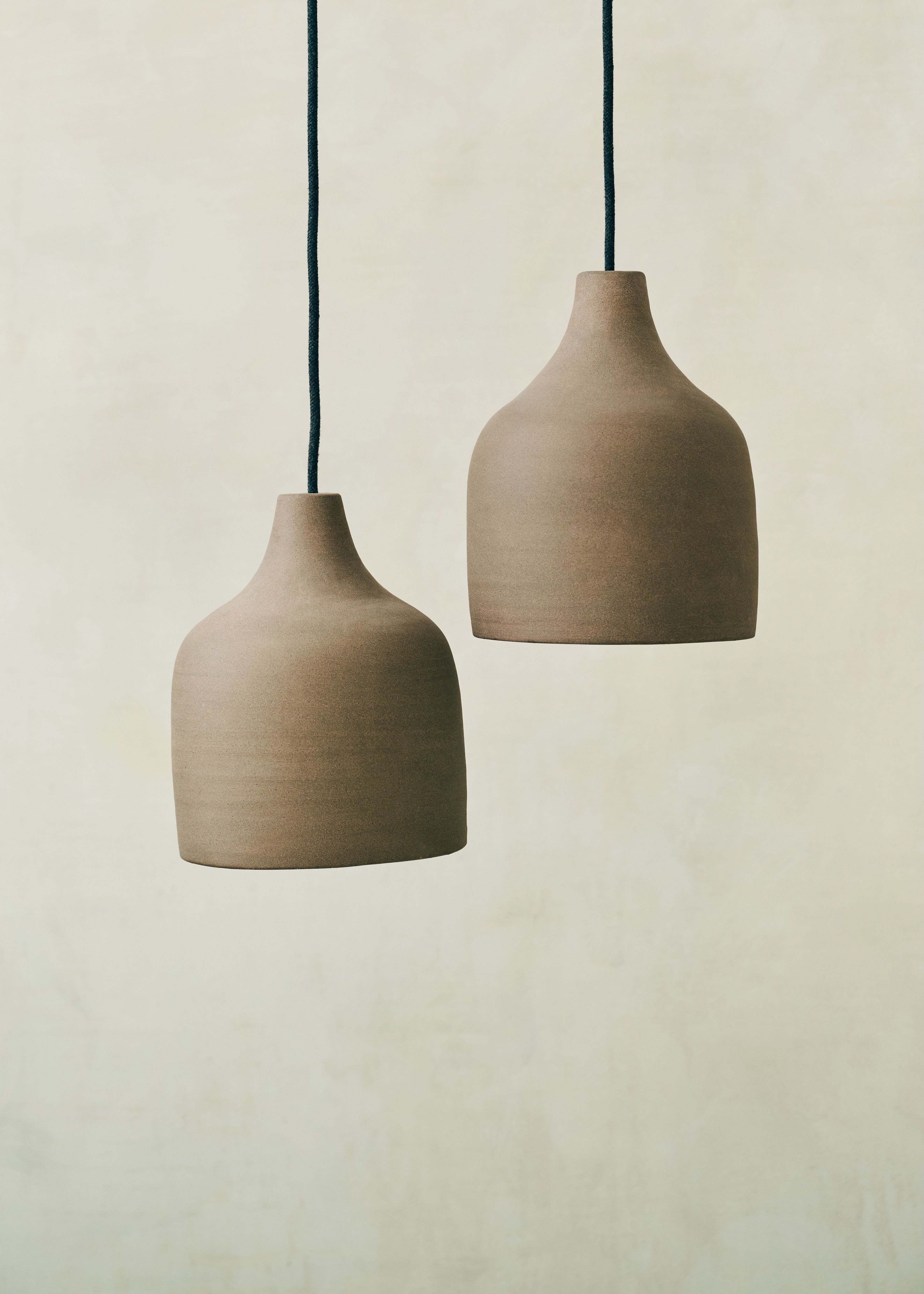 Raw Sand Carafe Pendant Pair