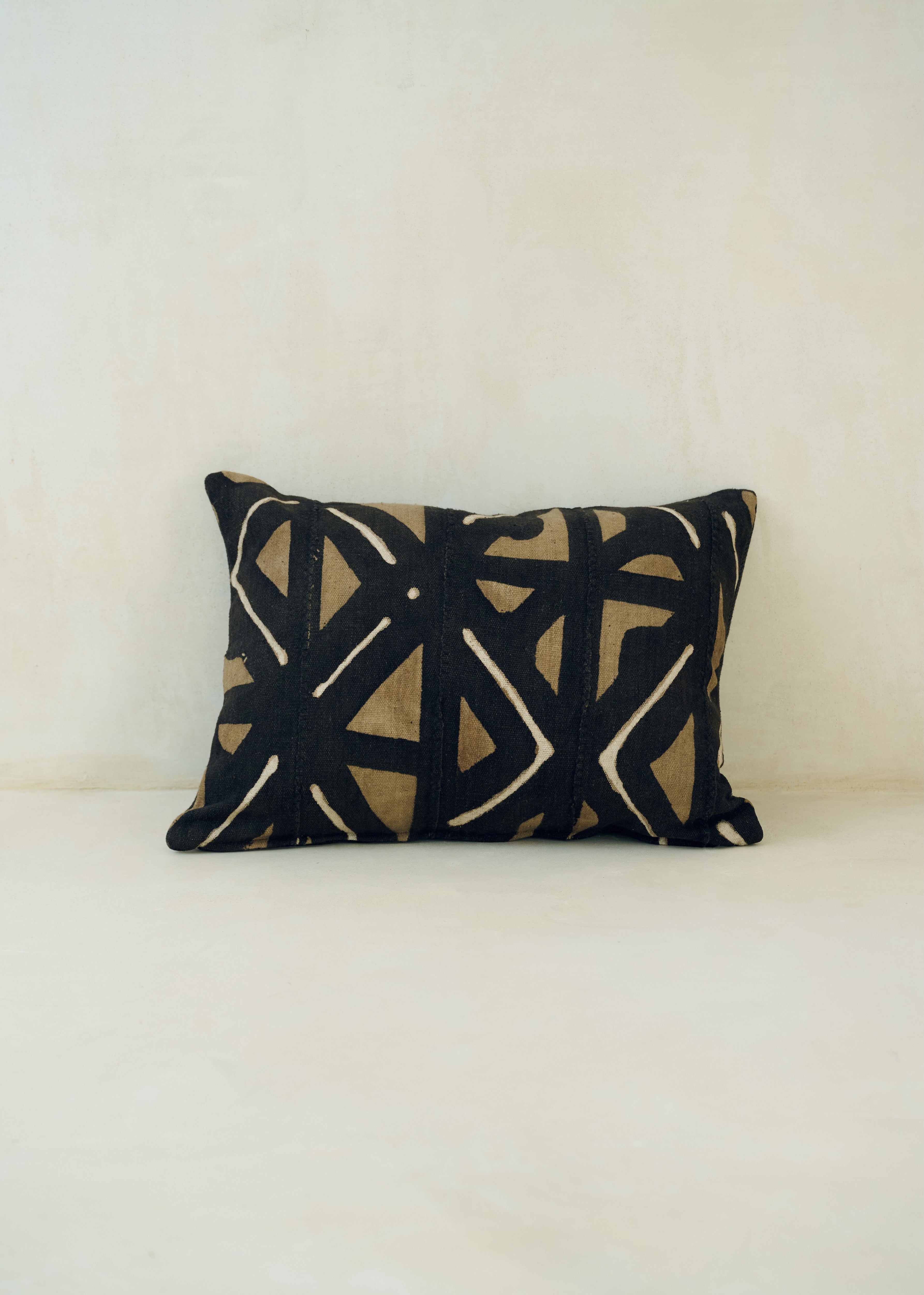 Three Tone Bold Print, Bogolanfini Cushion - Rectangle
