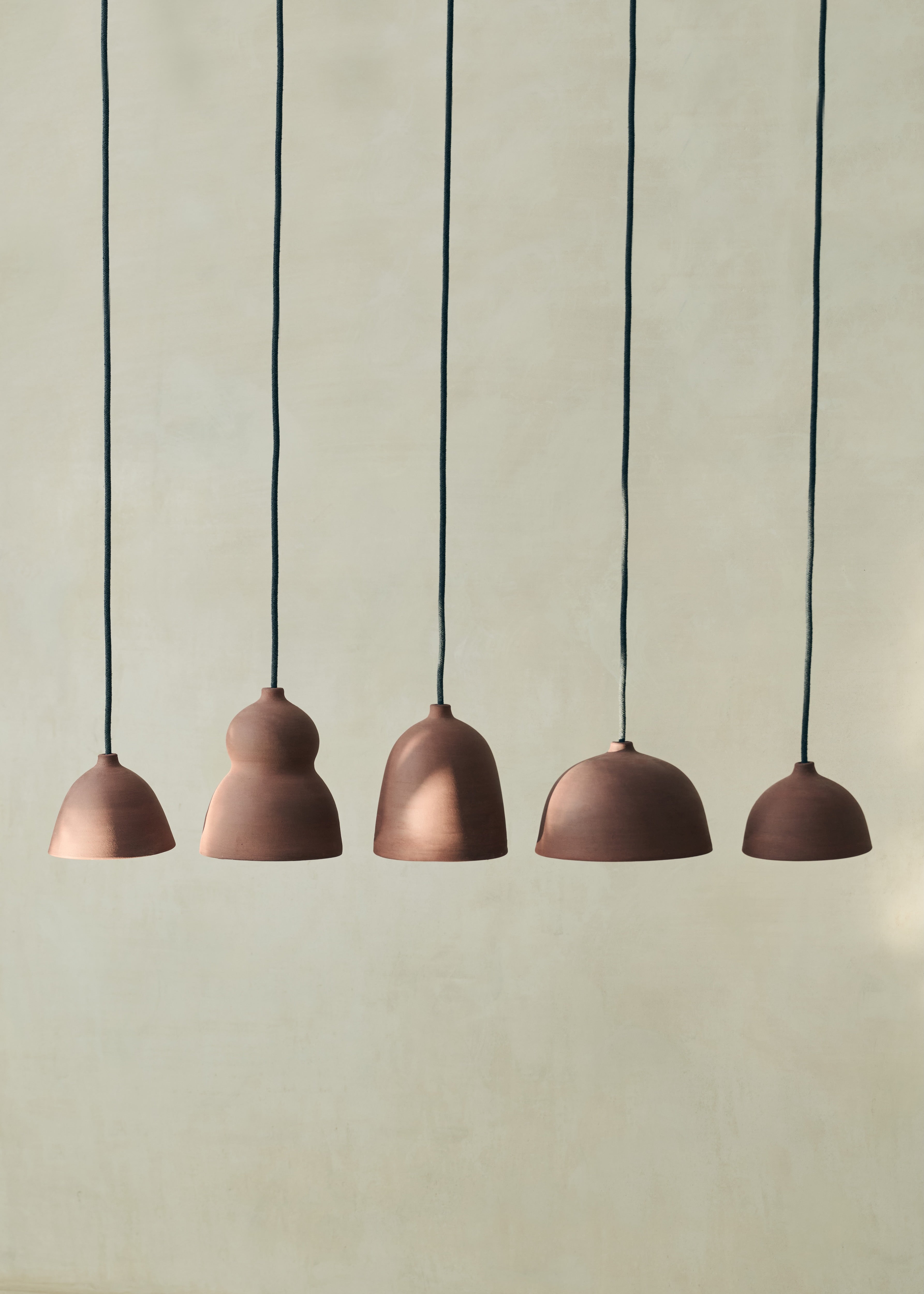 Burnt Terracotta Pendant Set Of 5