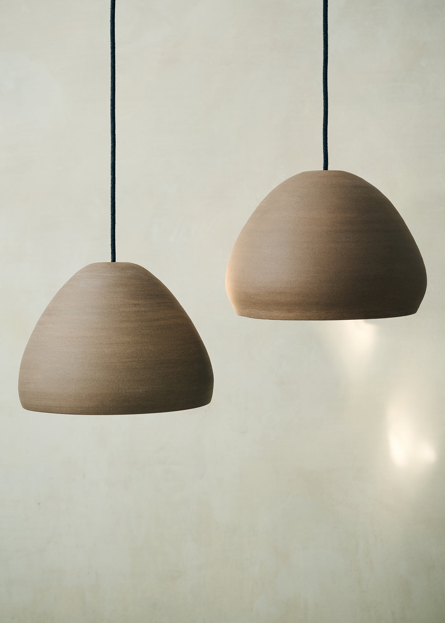 Raw Sand Dome Pendant Pair