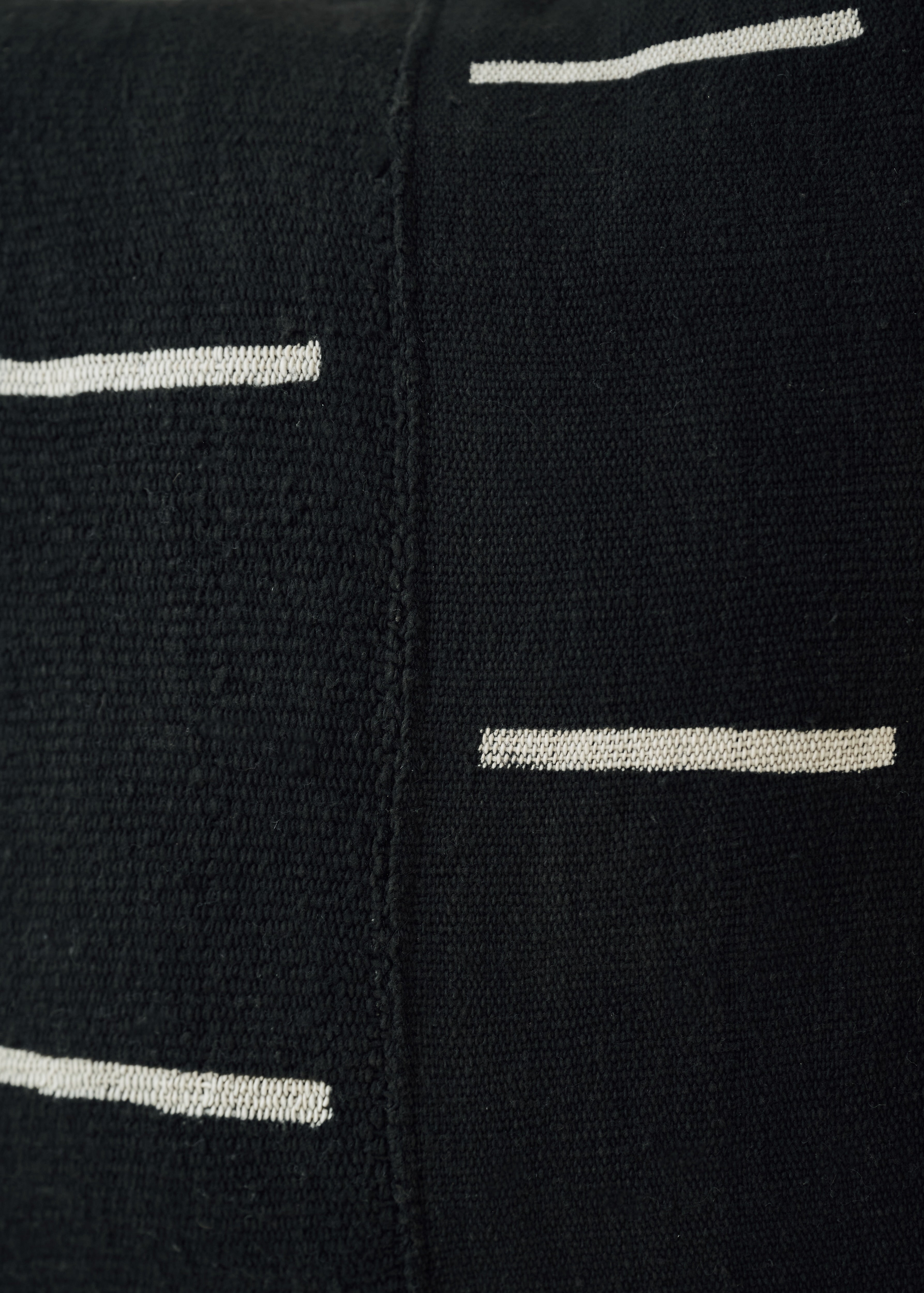 Black And Cream Stripe Bogolanfini Cushion - Square