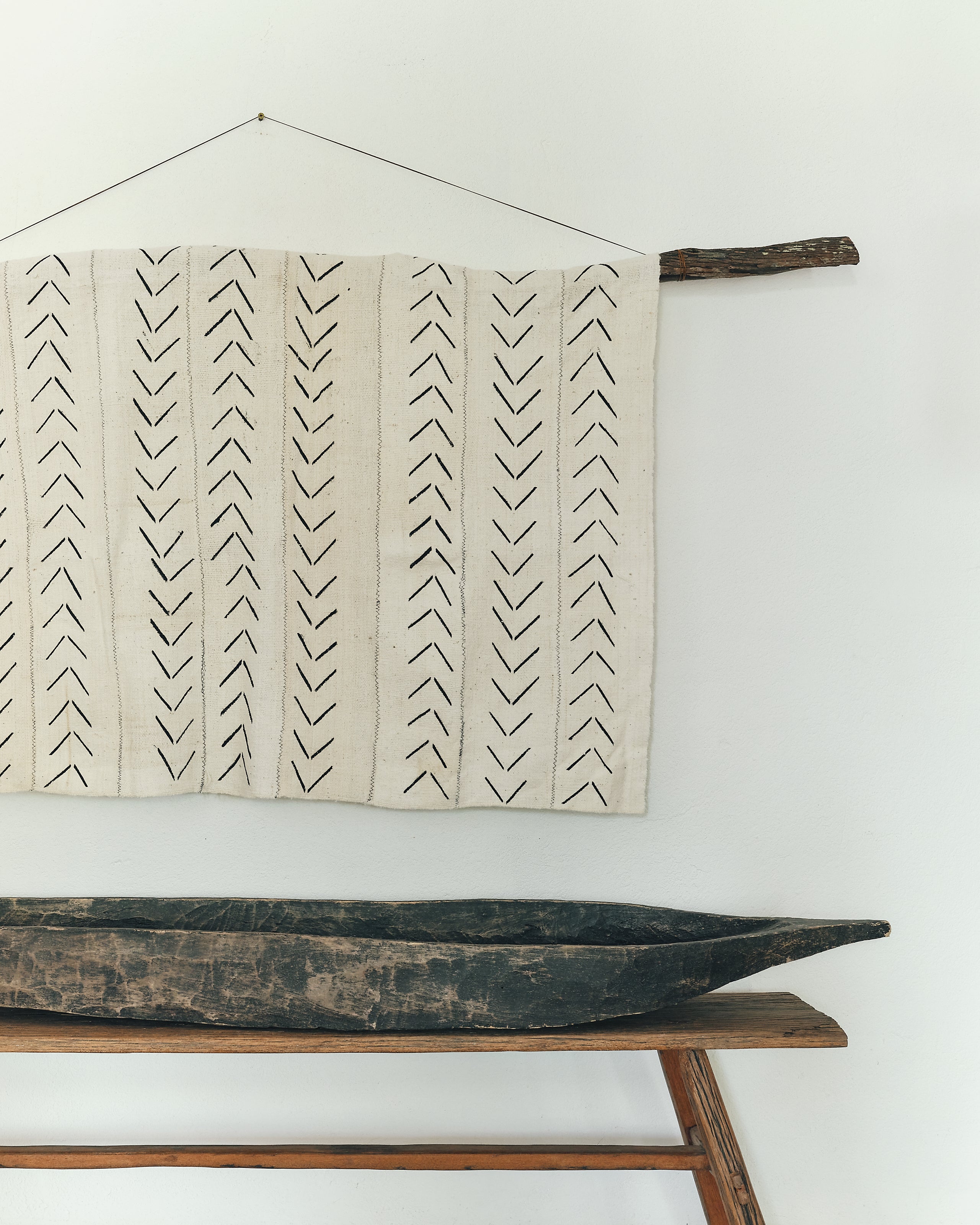 Cream Triangle Print Mud Cloth