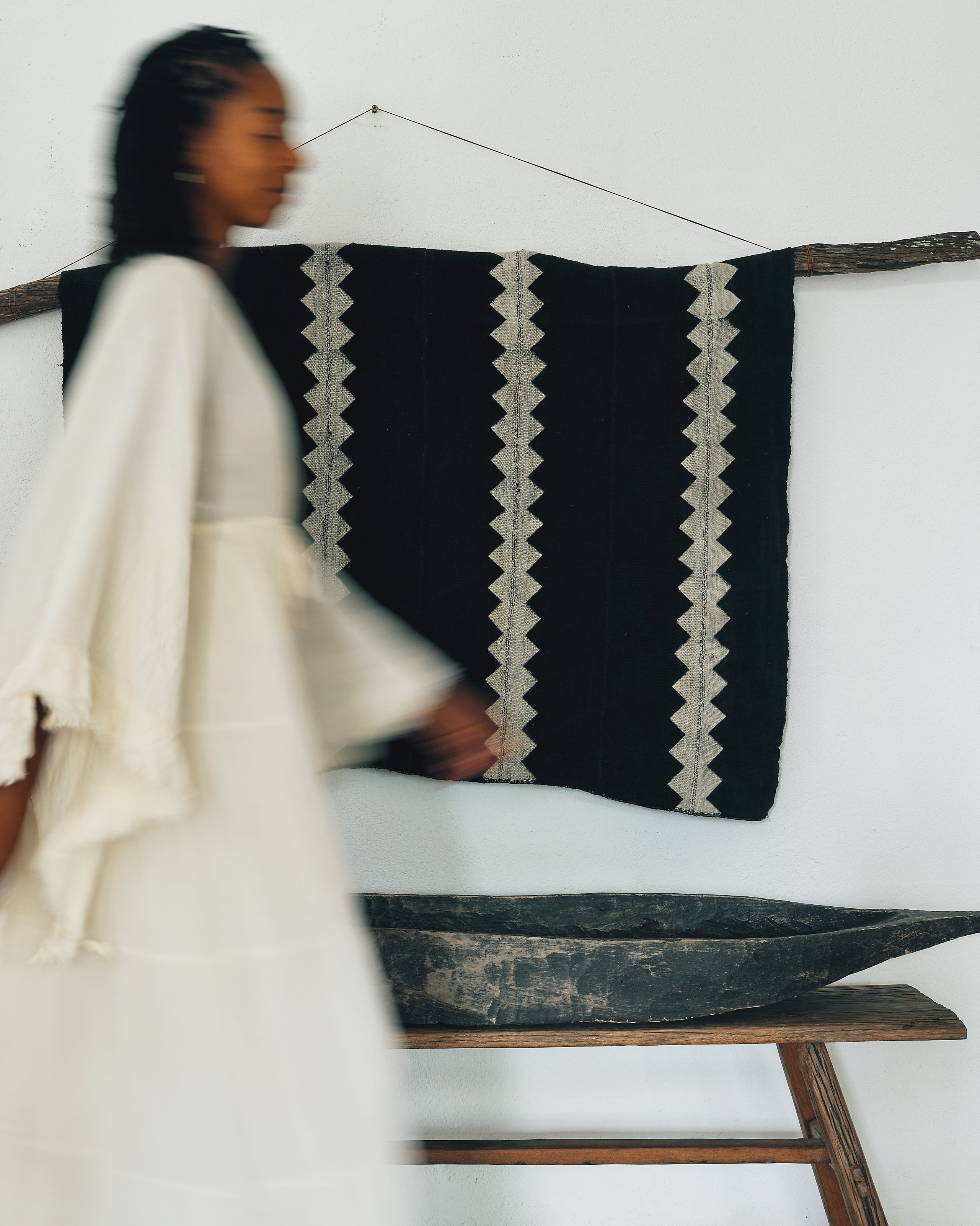 Black Diamond Print Mud Cloth